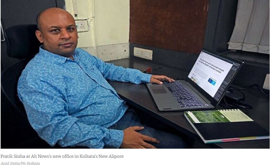 Pratik Sinha, the co-founder of the site Alt News, interviewed by Rohan Datta (The Telegraph)